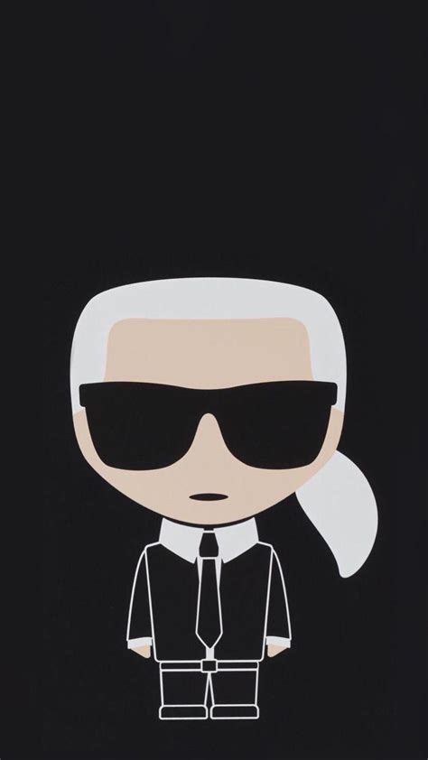 karl lagerfeld on black background.